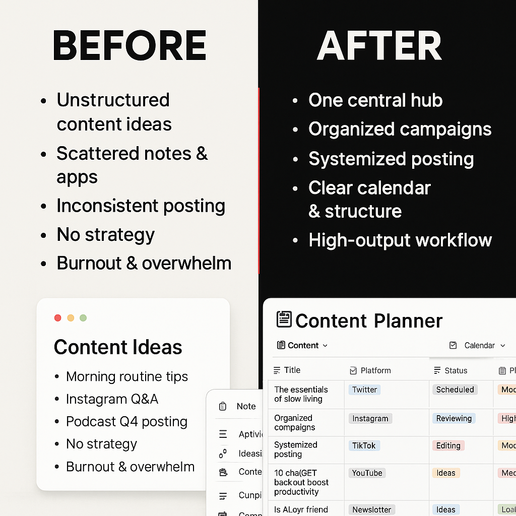 Digiply Marketer Bundle – 40+ Notion Templates for Content Creators, Social Media Managers & Digital Marketing Workflows