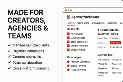 Digiply Marketer Bundle – 40+ Notion Templates for Content Creators, Social Media Managers & Digital Marketing Workflows