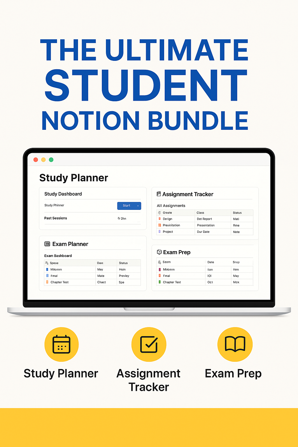 Digiply Student Bundle – 35+ Notion Templates for School, University, Studying & Academic Success