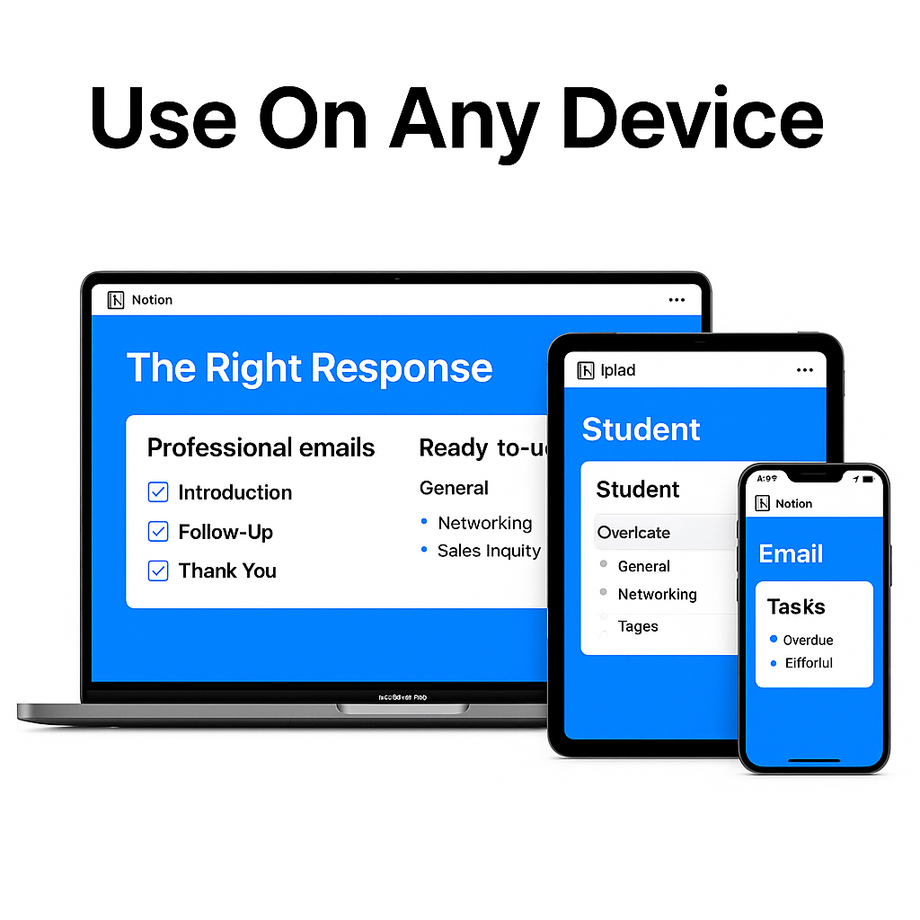 The Right Response — 150+ Ready-to-Use Professional Email Templates (Notion Template)